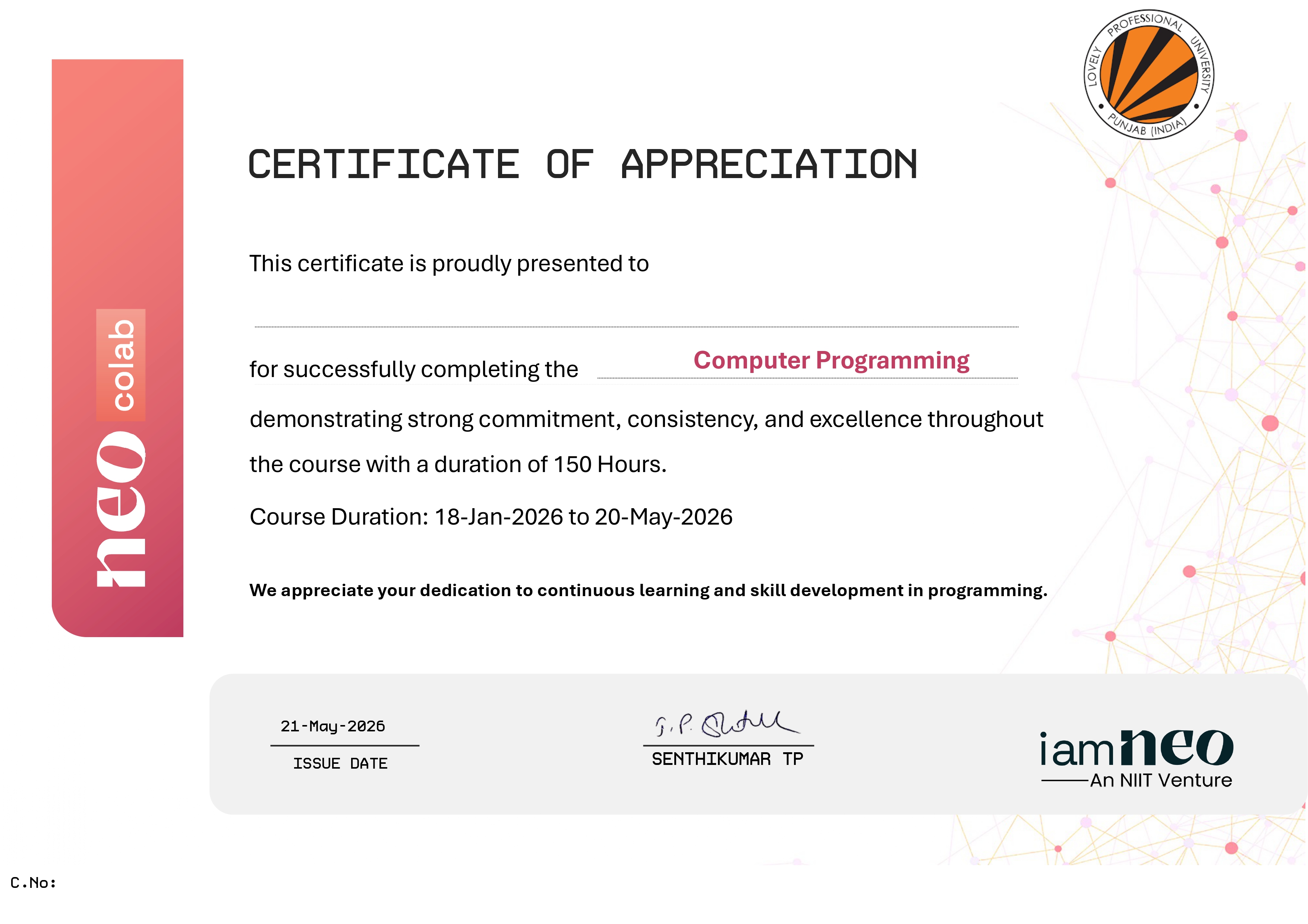 Certificate